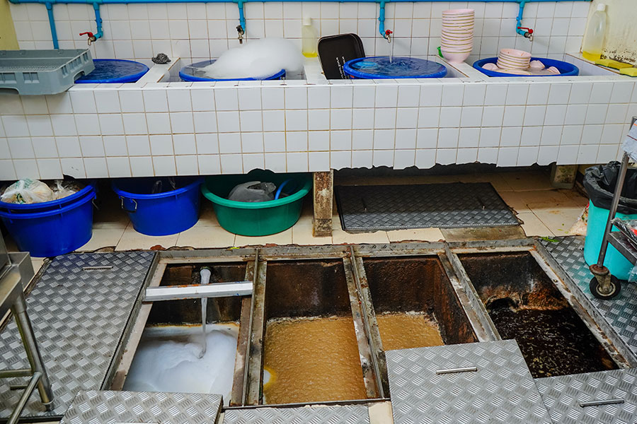 A busy Lincoln, IL restaurant accumulates a large amount of grease, fats, and oils in the grease traps. They should be cleaned routinely to maintain a sanitary work environment.