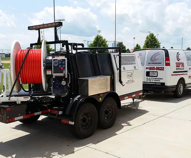 sewer & septic specialist septic van and equipment trailer decatur il