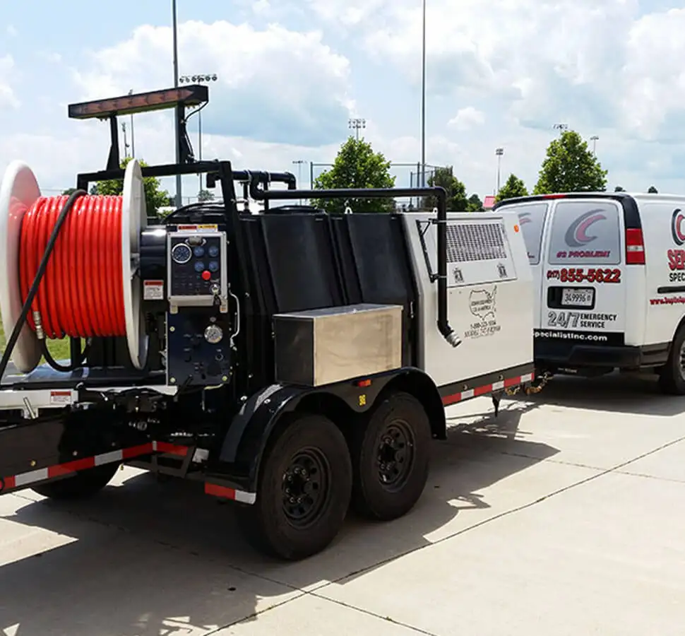 sewer & septic specialist septic van and equipment trailer forsyth il