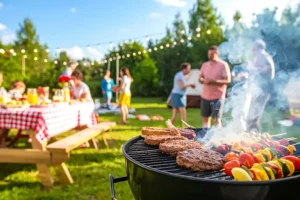 Sewer & Septic Specialist—A summer backyard barbeque with greasy food on the grill in Central IL.
